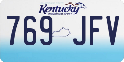 KY license plate 769JFV