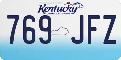 KY license plate 769JFZ