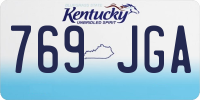 KY license plate 769JGA