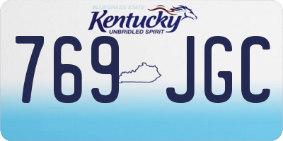 KY license plate 769JGC