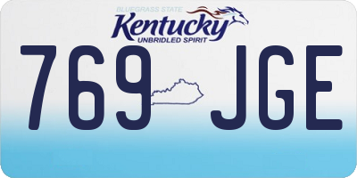 KY license plate 769JGE