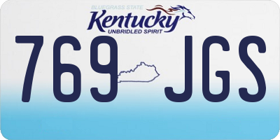 KY license plate 769JGS