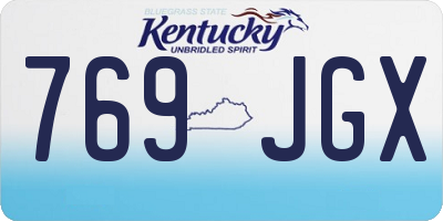 KY license plate 769JGX