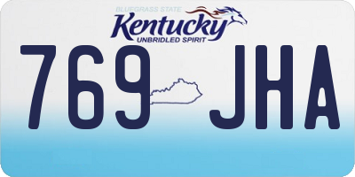 KY license plate 769JHA