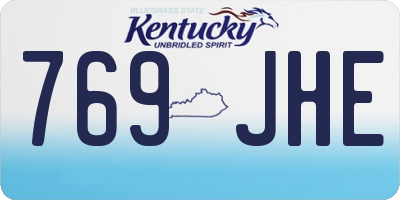 KY license plate 769JHE