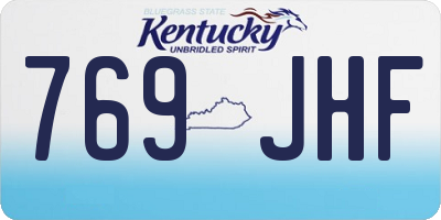KY license plate 769JHF