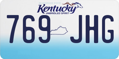 KY license plate 769JHG