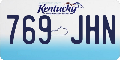 KY license plate 769JHN