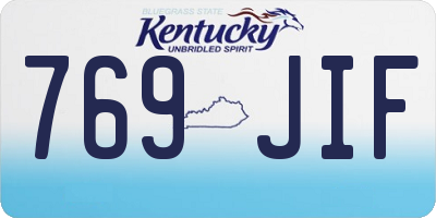 KY license plate 769JIF