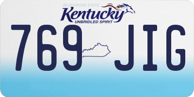 KY license plate 769JIG