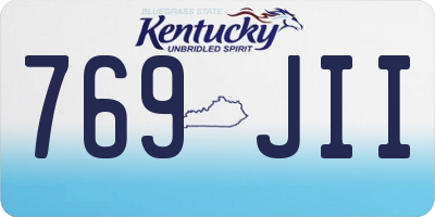 KY license plate 769JII
