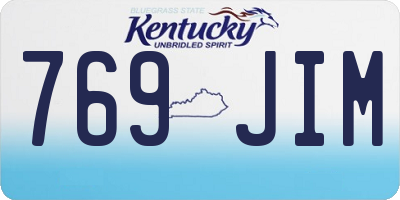 KY license plate 769JIM