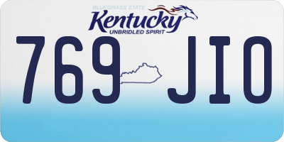 KY license plate 769JIO