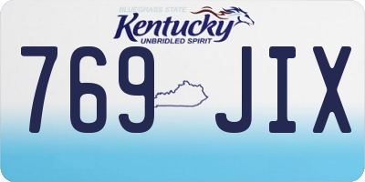 KY license plate 769JIX
