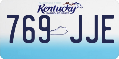 KY license plate 769JJE