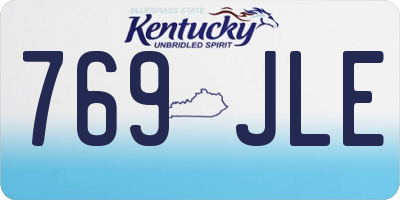 KY license plate 769JLE