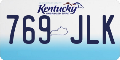 KY license plate 769JLK