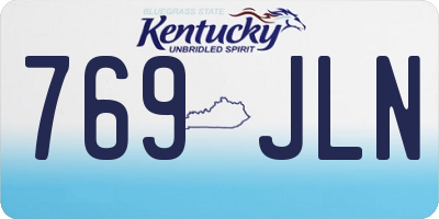 KY license plate 769JLN