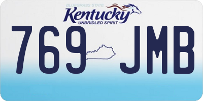 KY license plate 769JMB