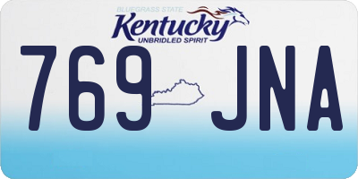 KY license plate 769JNA