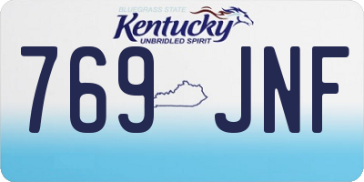 KY license plate 769JNF