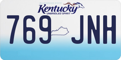KY license plate 769JNH