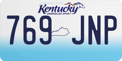 KY license plate 769JNP