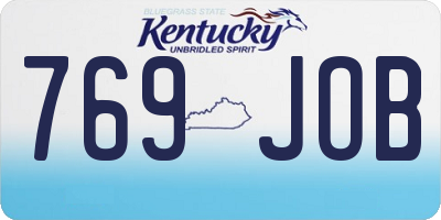 KY license plate 769JOB