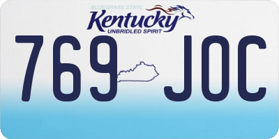 KY license plate 769JOC