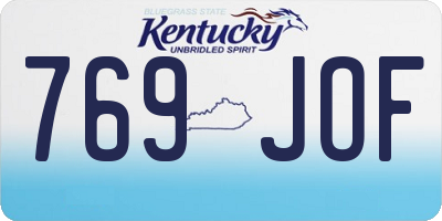 KY license plate 769JOF