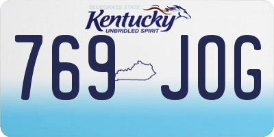 KY license plate 769JOG