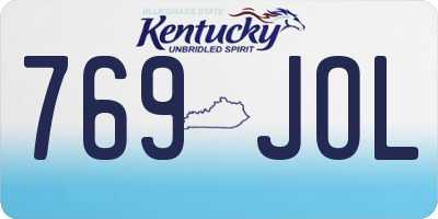 KY license plate 769JOL