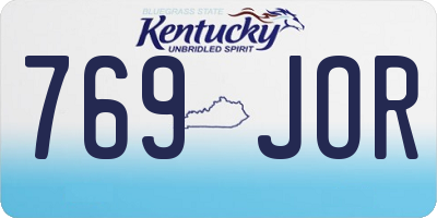 KY license plate 769JOR