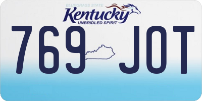 KY license plate 769JOT