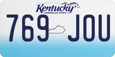 KY license plate 769JOU