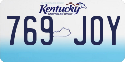 KY license plate 769JOY