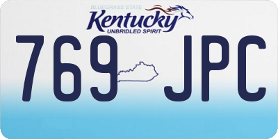 KY license plate 769JPC