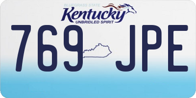 KY license plate 769JPE