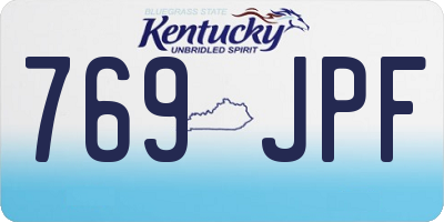 KY license plate 769JPF