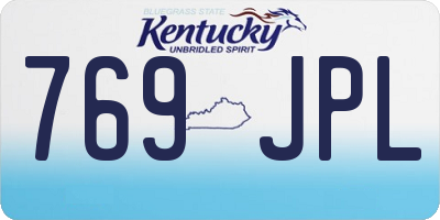 KY license plate 769JPL