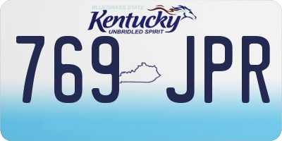 KY license plate 769JPR