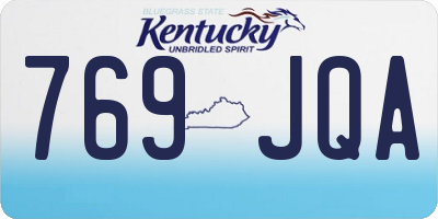KY license plate 769JQA