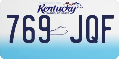 KY license plate 769JQF