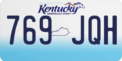 KY license plate 769JQH