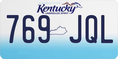 KY license plate 769JQL