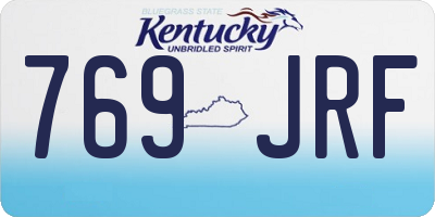 KY license plate 769JRF