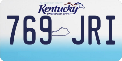 KY license plate 769JRI