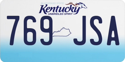 KY license plate 769JSA