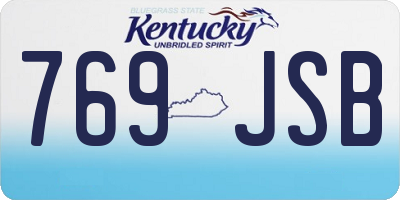 KY license plate 769JSB