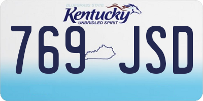 KY license plate 769JSD